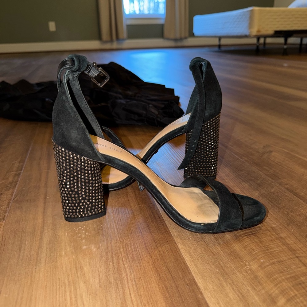 Gianni Bini Black Studded Block Heels
